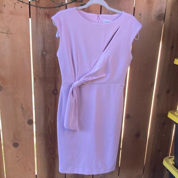 Calvin Klein Dresses & Skirts - Calvin Klein pink Asymmetrical Ruched Midi Dress